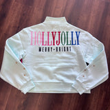 Paper Flower Holly Jolly Embroidered 1/4 Zip Sweatshirt