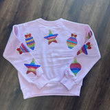 Paper Flower Merry Christmas Multicolor Ornament Sweatshirt