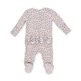Angel Dear Hazel Floral 2 Way Ruffle Back Zipper Footie