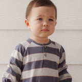 Rylee + Cru Henley Jumpsuit Sage Stripe