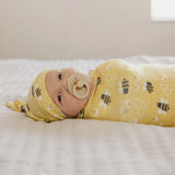 Copper Pearl Honeycomb Top Knot Hat 0-3m