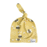 Copper Pearl Honeycomb Top Knot Hat 0-3m