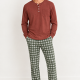 Remi & Capri Men's 2 Piece Pajama Jogger Set Evergreen Plaid