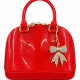 Carrying Kind Cate Red Sparkle Handbag Gold Sparkle Bow