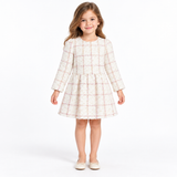 Abel & Lula 5515 Ivory Plaid Tweed Dress