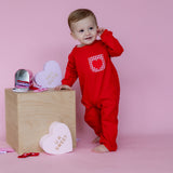 Remi & Capri Valentine's Day Red Heart Pocket Romper