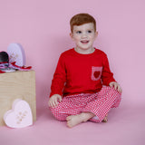 Remi & Capri Boys Valentine's Day Red Heart Pocket Tee Set