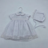 Will'beth 16630 White Dress with Bonnet