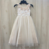 Princess Daliana Pearl Back Flower Girl Dress Champagne