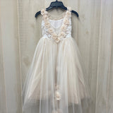 Princess Daliana Pearl Back Flower Girl Dress Champagne