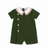 Luli & Me Mistletoe Velvet Boy Bubble Green