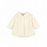 Luli & Me Cozy Fuzzy Long Coat Ivory