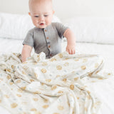 Copper Pearl Chip Knit Swaddle Blanket