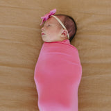 Copper Pearl Flamingo Knit Swaddle Blanket