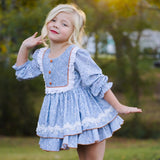 BeGirl Lorelai Ruffle Dress Blue Floral