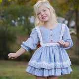 BeGirl Lorelai Ruffle Dress Blue Floral
