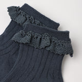 Rylee + Cru Lace Trim Socks 2 Pack Fawn/Midnight
