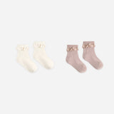 Rylee + Cru  Lace Trim Socks 2 Pack Rosewood/Natural