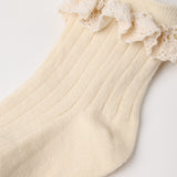 Rylee + Cru  Lace Trim Socks 2 Pack Rosewood/Natural