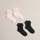 Noralee Ruffle Socks Black + Blush