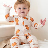 In My Jammers Gingham Little Boo Bear Zipper Romper