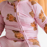 In My Jammers Polka Dot Little Boo Bear Zipper Romper