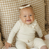 Quincy Mae Ruffle Collar Bodysuit Natural