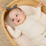 Quincy Mae Ruffle Collar Bodysuit Natural
