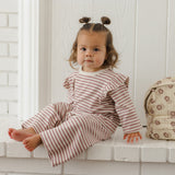 Quincy Mae Ruffle Cozy Set Mulberry Stripe
