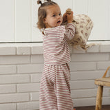 Quincy Mae Ruffle Cozy Set Mulberry Stripe