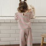 Quincy Mae Ruffle Cozy Set Mulberry Stripe