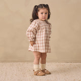 Quincy Mae V Smocked Dress Rustic Plaid