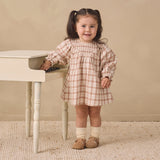 Quincy Mae V Smocked Dress Rustic Plaid