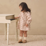 Quincy Mae V Smocked Dress Rustic Plaid