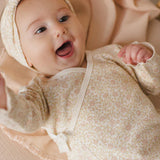 Quincy Mae Wrap Top + Footed Pant Set Primrose