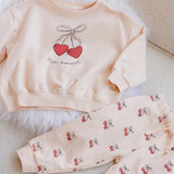 Quincy Mae Fleece Sweatshirt & Pant Set Mon Amour