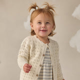 Quincy Mae Flutter Sleeve Dress Sky Stripe