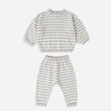 Quincy Mae Waffle Sweater Set Sky Stripe