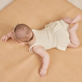 Quincy Mae Knit Ruffle Romper Natural