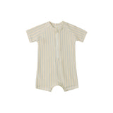 Quincy Mae Zip Rashguard One Piece Blue + Butterscotch Stripe