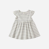 Quincy Mae Flutter Sleeve Dress Sky Stripe
