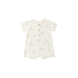 Quincy Mae Short Sleeve Woven Romper Birds