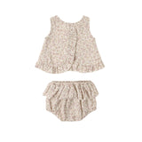Quincy Mae Ruffled Tulip Top & Bloomer Set Dahlia