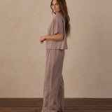 Rylee + Cru Women's Woven Pajama Set Holiday Gingham