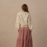 Rylee + Cru Women's Boxy Crop Cardigan Ruby Bobble