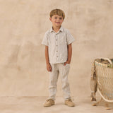Rylee + Cru Collared Short Sleeve Shirt Nautical Stripe