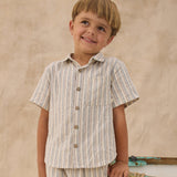 Rylee + Cru Collared Short Sleeve Shirt Nautical Stripe