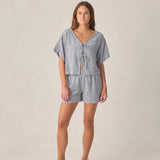 Rylee + Cru Womens Juniper Set Marine Gingham
