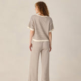 Rylee + Cru Women's Knit Wide Leg Pant Chocolate Stripe