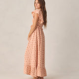 Rylee + Cru Womens Francesca Dress Cherry Embroidery